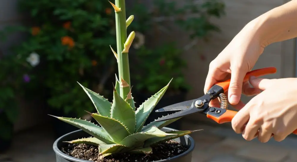 アガベ(植木)花咲きそうです