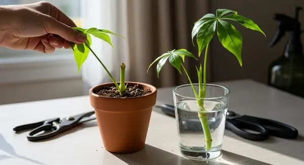 挿し木で新しい株として再生させる