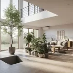 吹き抜けで観葉植物が映える家の間取り