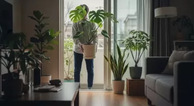 観葉植物を家の中に入れる冬支度