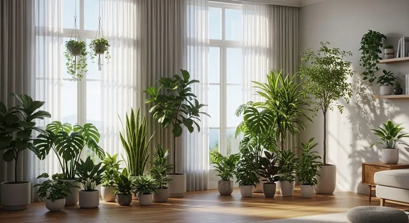 観葉植物がたくさんある家に適した採光計画