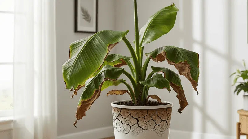 水不足でオーガスタの葉が垂れる