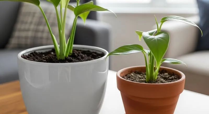 観葉植物の土が乾かない鉢の通気性とサイズ問題