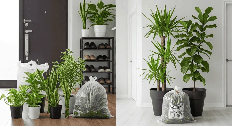 小型大型の観葉植物ゴミ分類