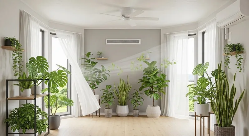 観葉植物がたくさんある家に必要な通風と換気の仕組み