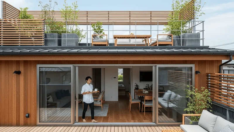 木造住宅で実現する屋上庭園