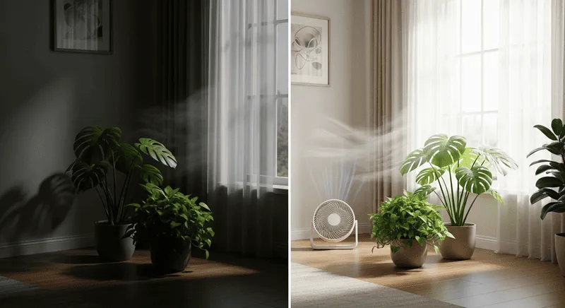 観葉植物の土が乾かない環境の影響（風通し・日照）