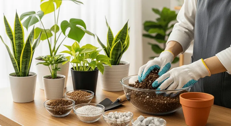 観葉植物の土が乾かない時の用土改善方法