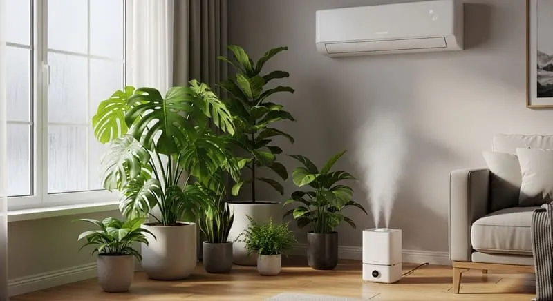 暖房と加湿で守る観葉植物