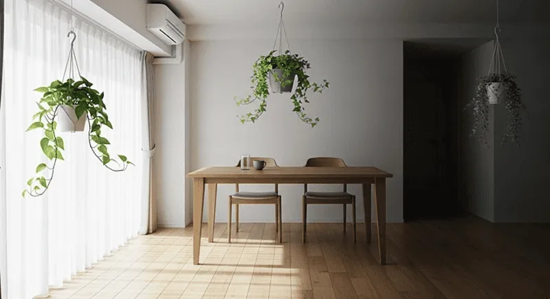 観葉植物をぶら下げる設置場所の光環境別選定ポイント