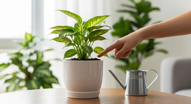 観葉植物の土が乾かない時の水やり見直し手順