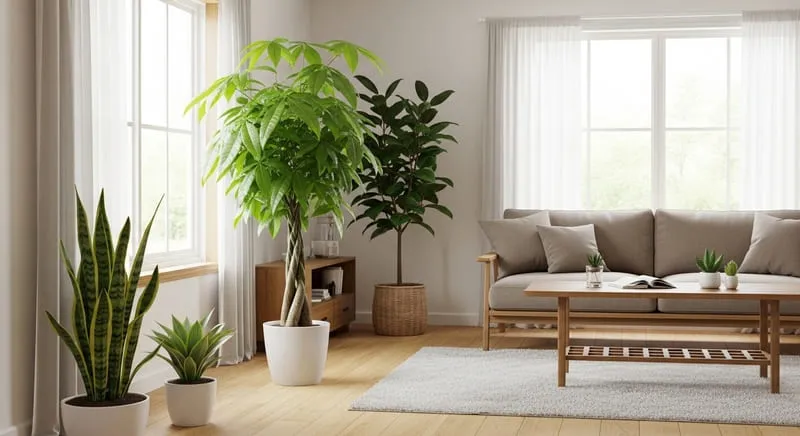 パキラなど風水向きのリビング