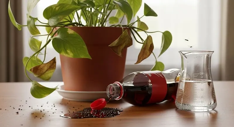 観葉植物が受ける砂糖水、ブドウ糖やコーラの影響