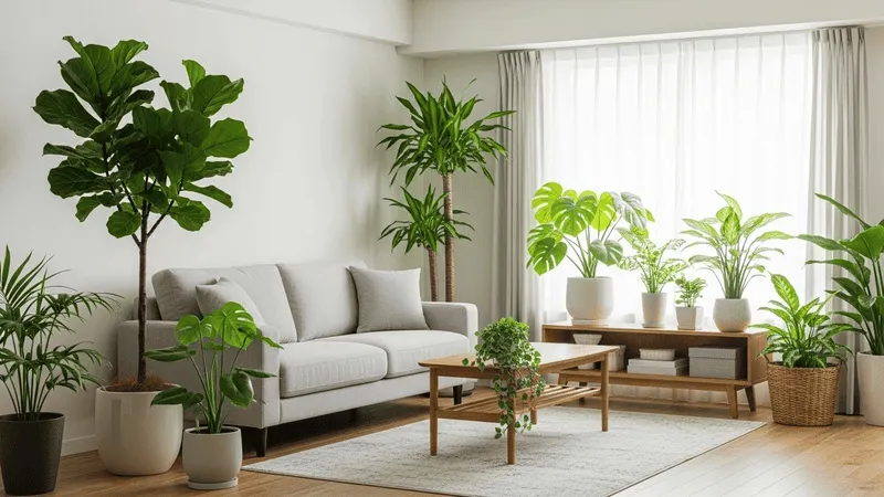 リビングで映えるグリーンインテリア