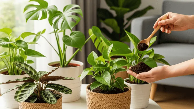 観葉植物とコーヒーかすの肥料効果