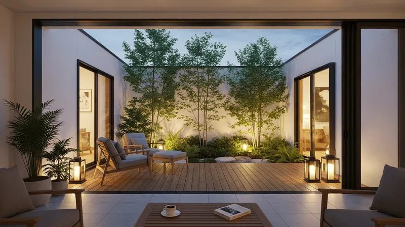 中庭のある家とアウトドア