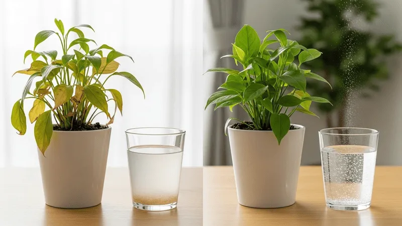 植物に砂糖水と炭酸水比較