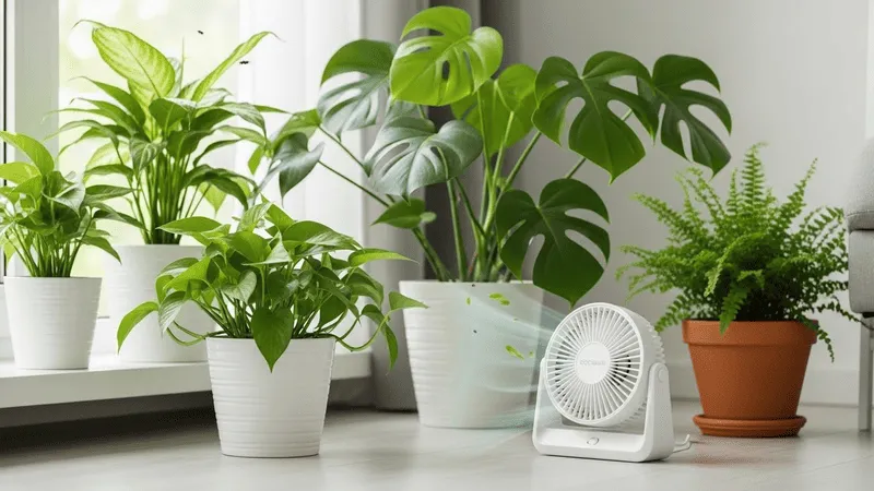観葉植物にサーキュレーターで虫対策