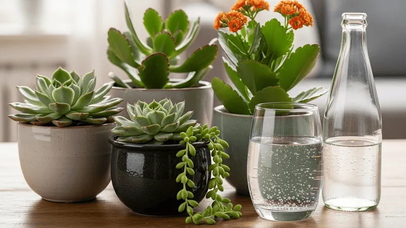 多肉植物と炭酸水の相性