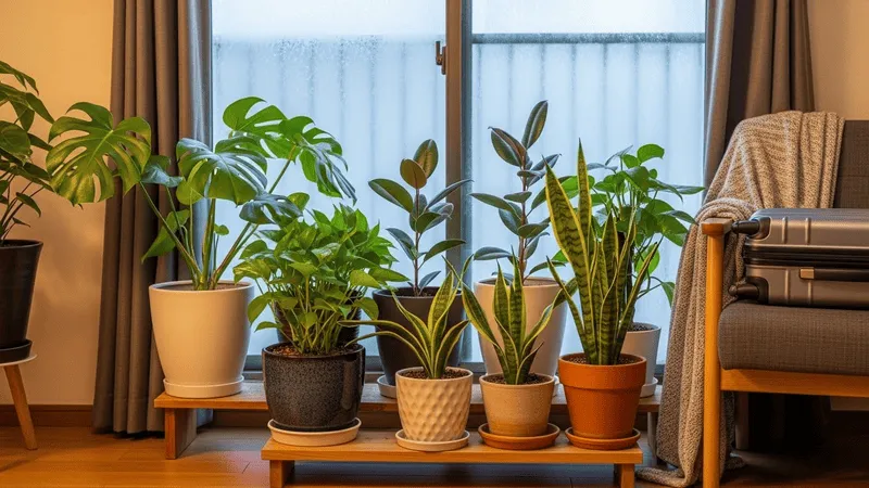 冬の観葉植物旅行中水やり頻度