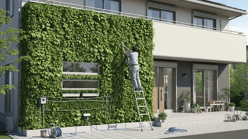壁面緑化のある家のメンテ