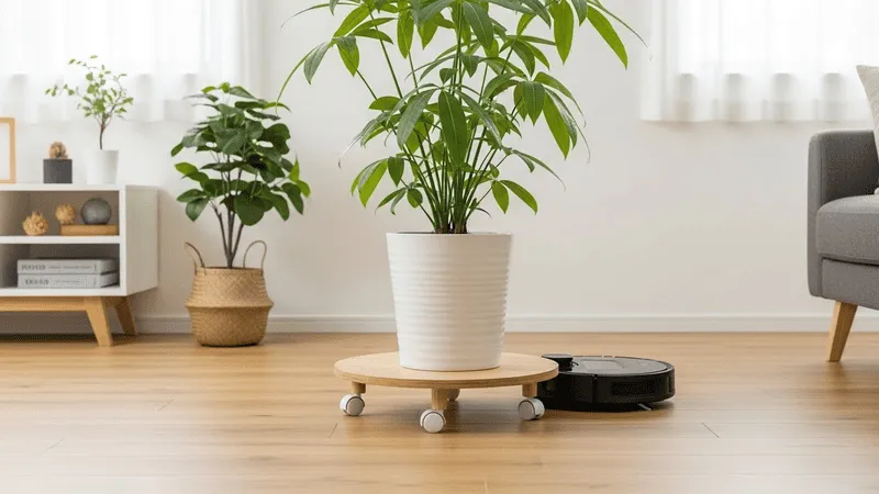 掃除が楽になるキャスター付きフラワースタンド