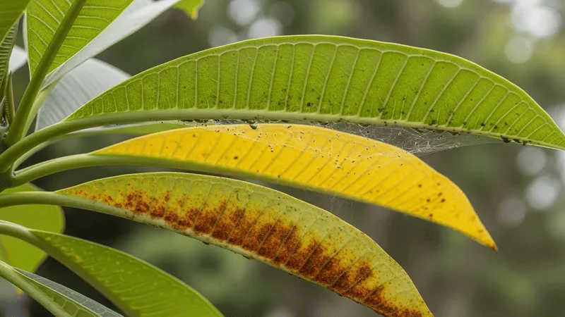 病害虫とさび病で葉が黄色い