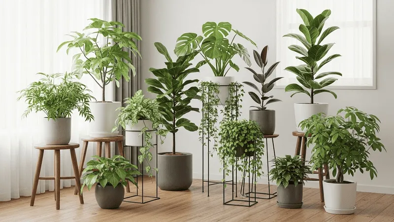 観葉植物とスツールやフラワースタンド総まとめ